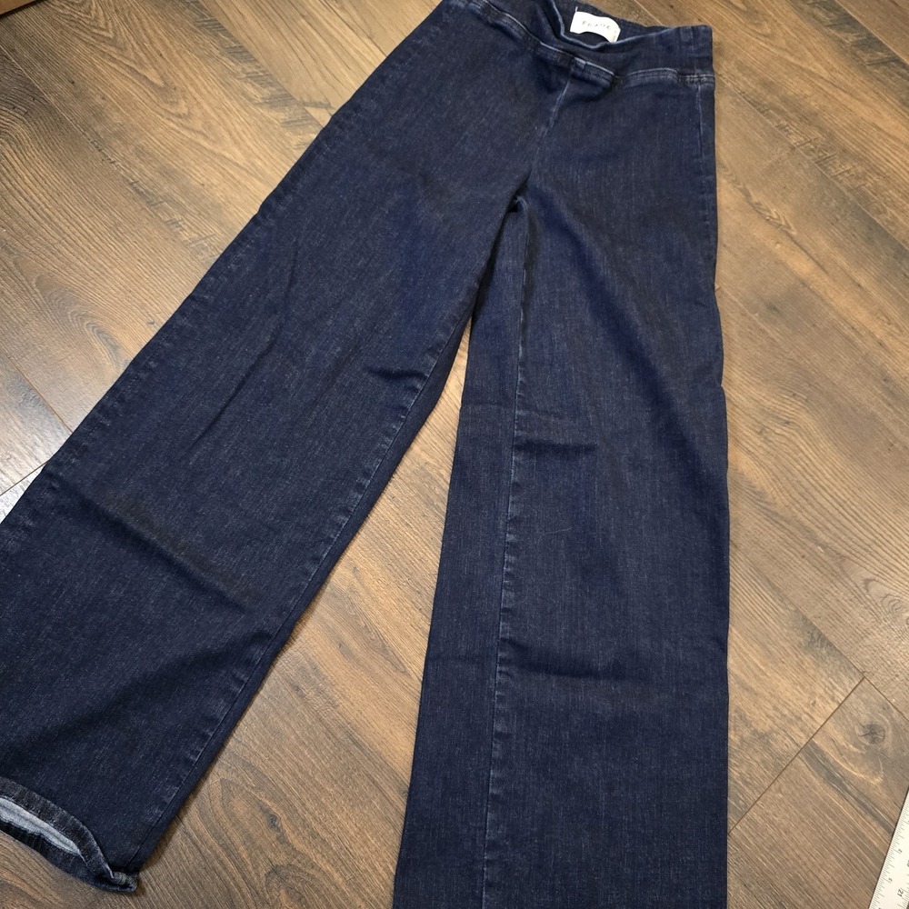 Frame JetSet Slim Palazzo Jeans Sz 0 (23) Dark Wash Pull-On Stretch Wide Leg